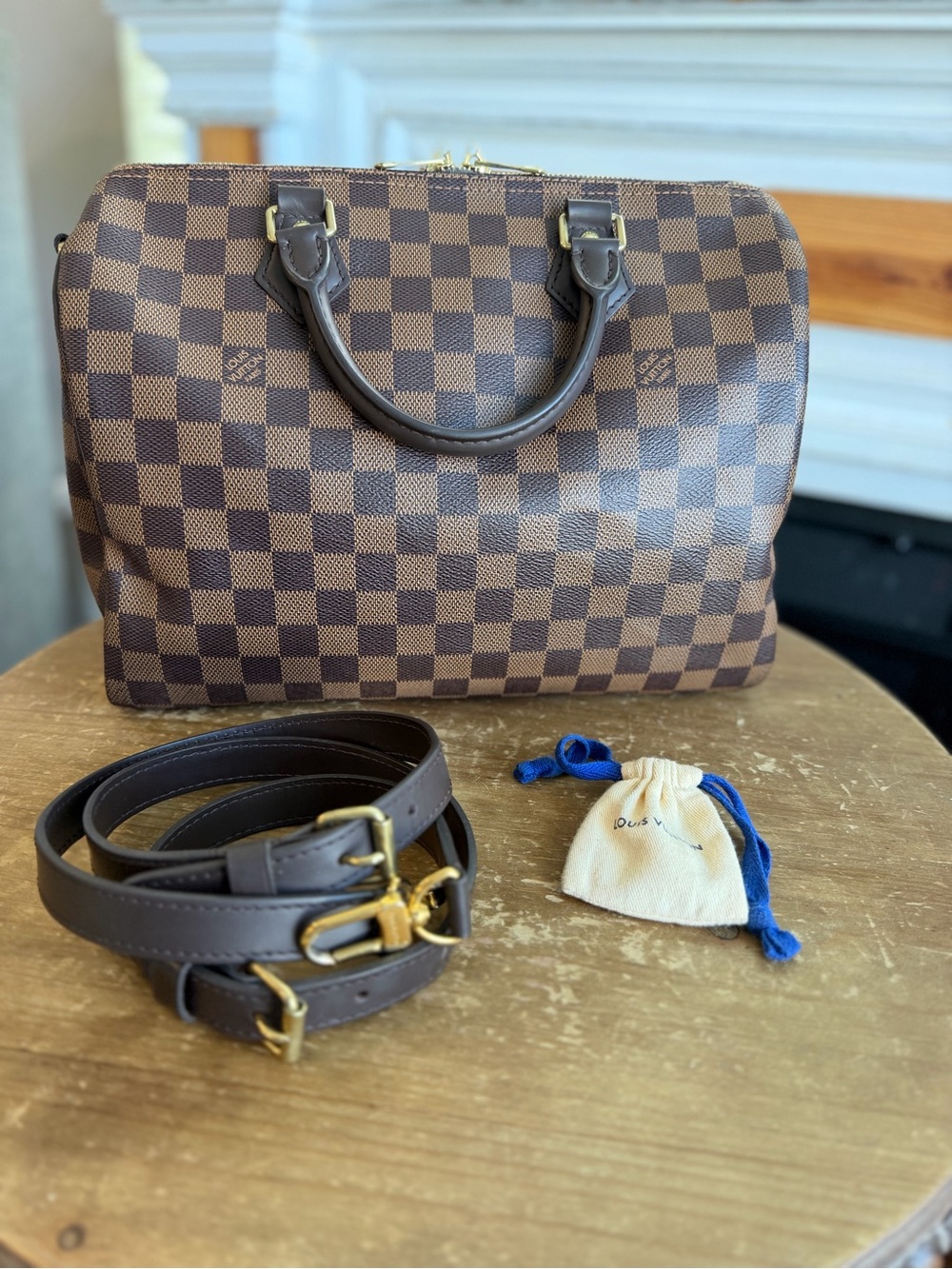 Louis Vuitton Speedy 30B Bandouliere in Damier Ebene